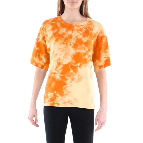 Medium - ANTHROPOLOGIE MARONIE - Orange Tie Dye Knit T-Shirt NEW - Picture 1 of 1